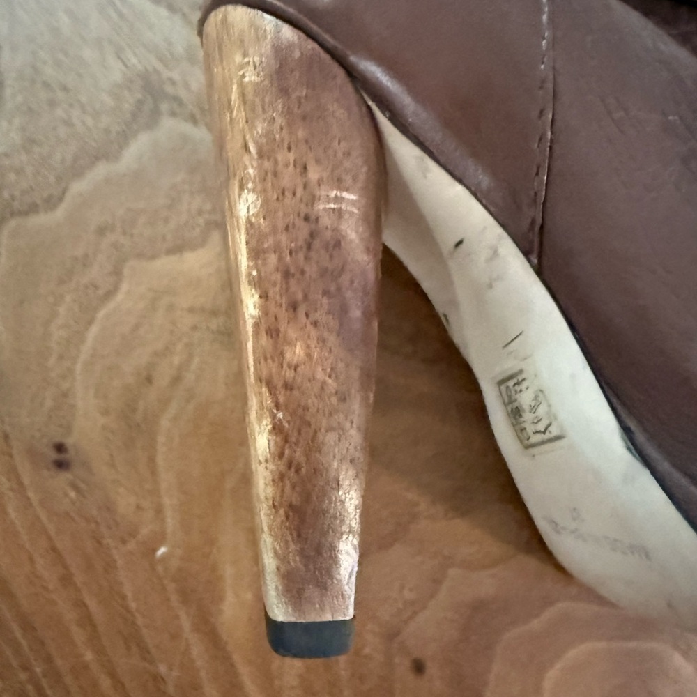 French Connection Chocolate Brown Over-the-Knee Leather & Suede High Heel Boots - Picture 3 of 3